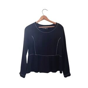 Cotelac Peplum Blouse Black - Size 0